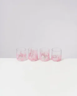 Shop Motel a Miio Alegria - Set Of 4 Glasses Small Big Drops Pink big drops rosa
