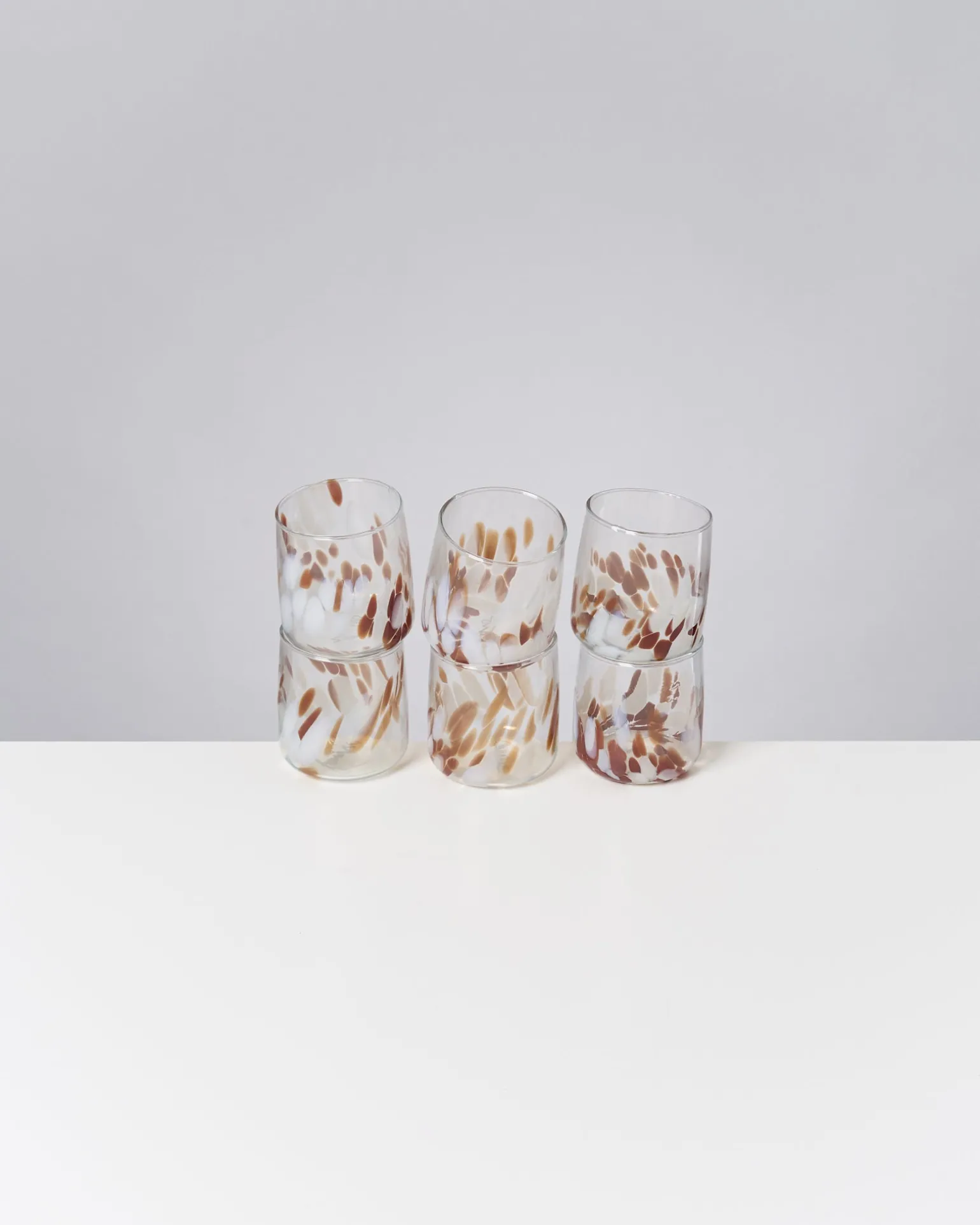 Discount Motel a Miio Alegria 6er Set Glas Klein big drops bernstein sand