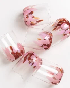 Shop Motel a Miio Alegria Set Of 6 Glass Large drops amber pink