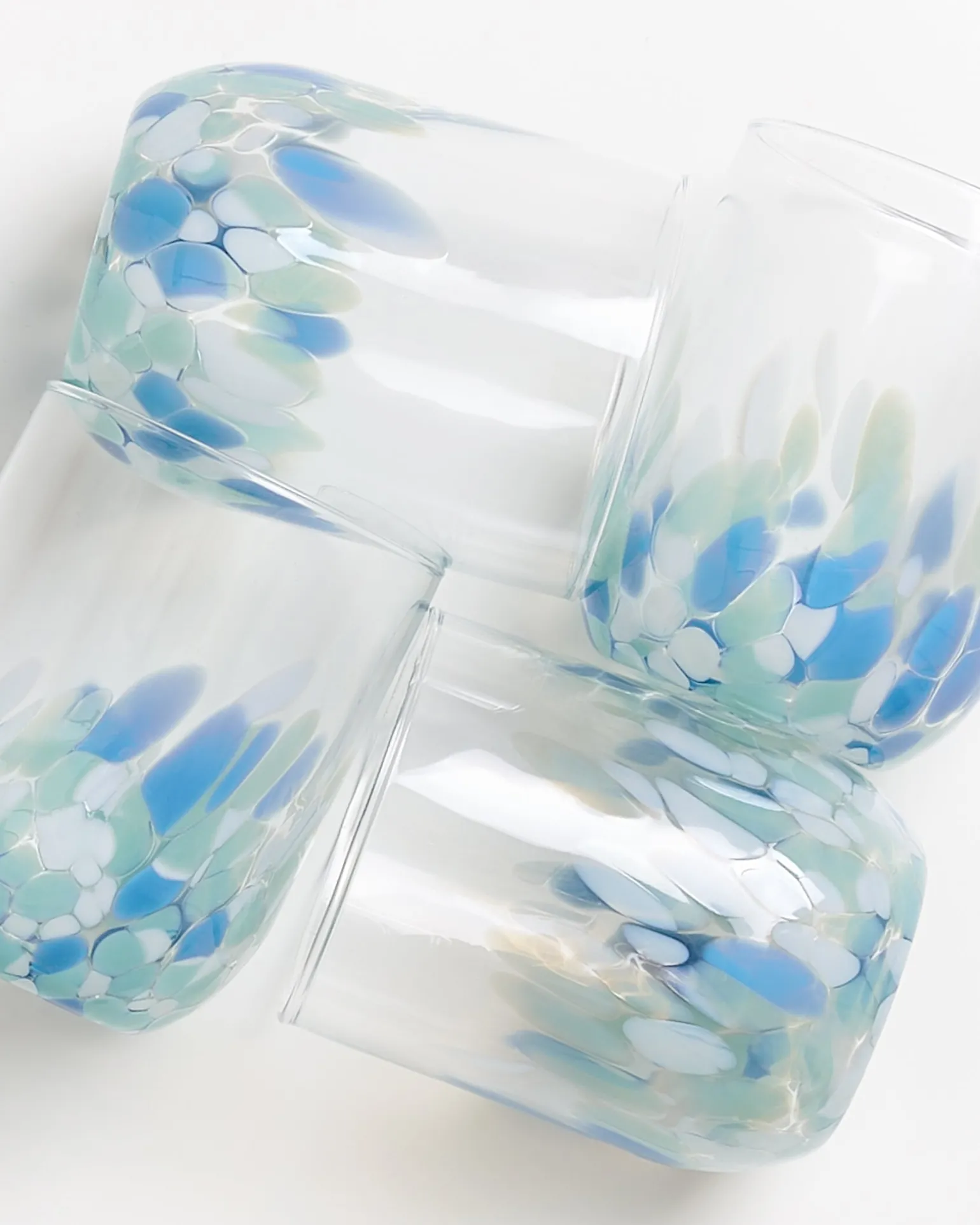 Online Motel a Miio Alegria Set Of 4 Glass Large drops blue white