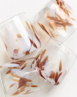 Cheap Motel a Miio Alegria Set Of 4 Glasses Small big drops amber sand