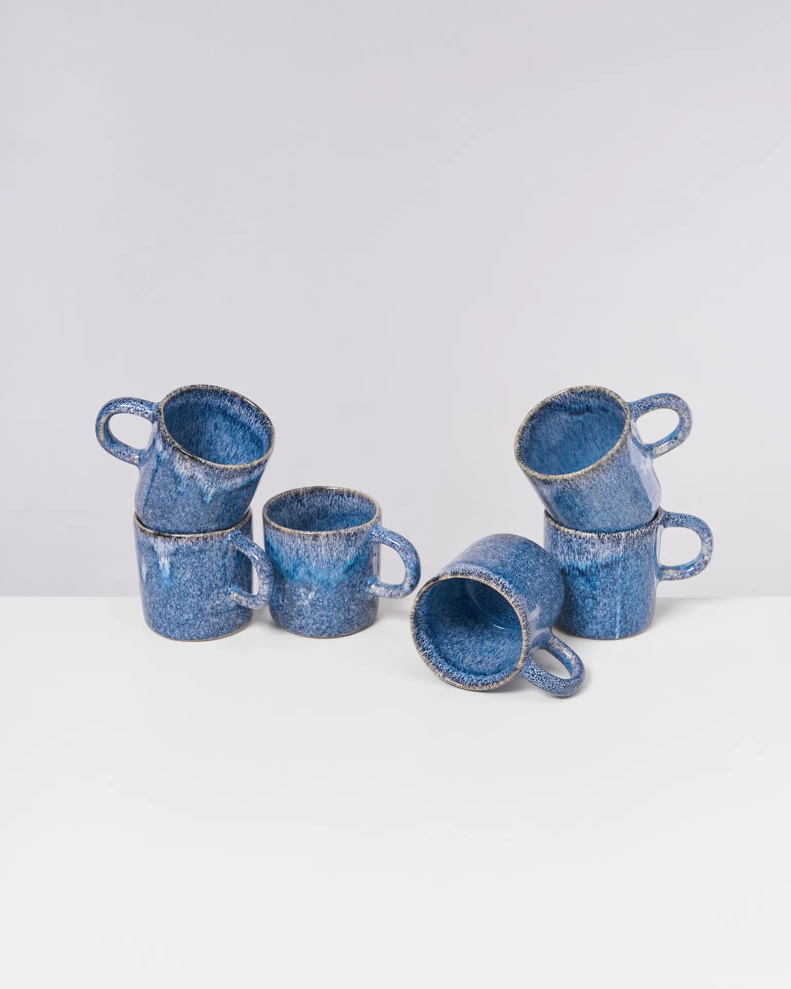 Outlet Motel a Miio Cordoama - Set Of 6 Mugs Big Blue Speckled speckled blue