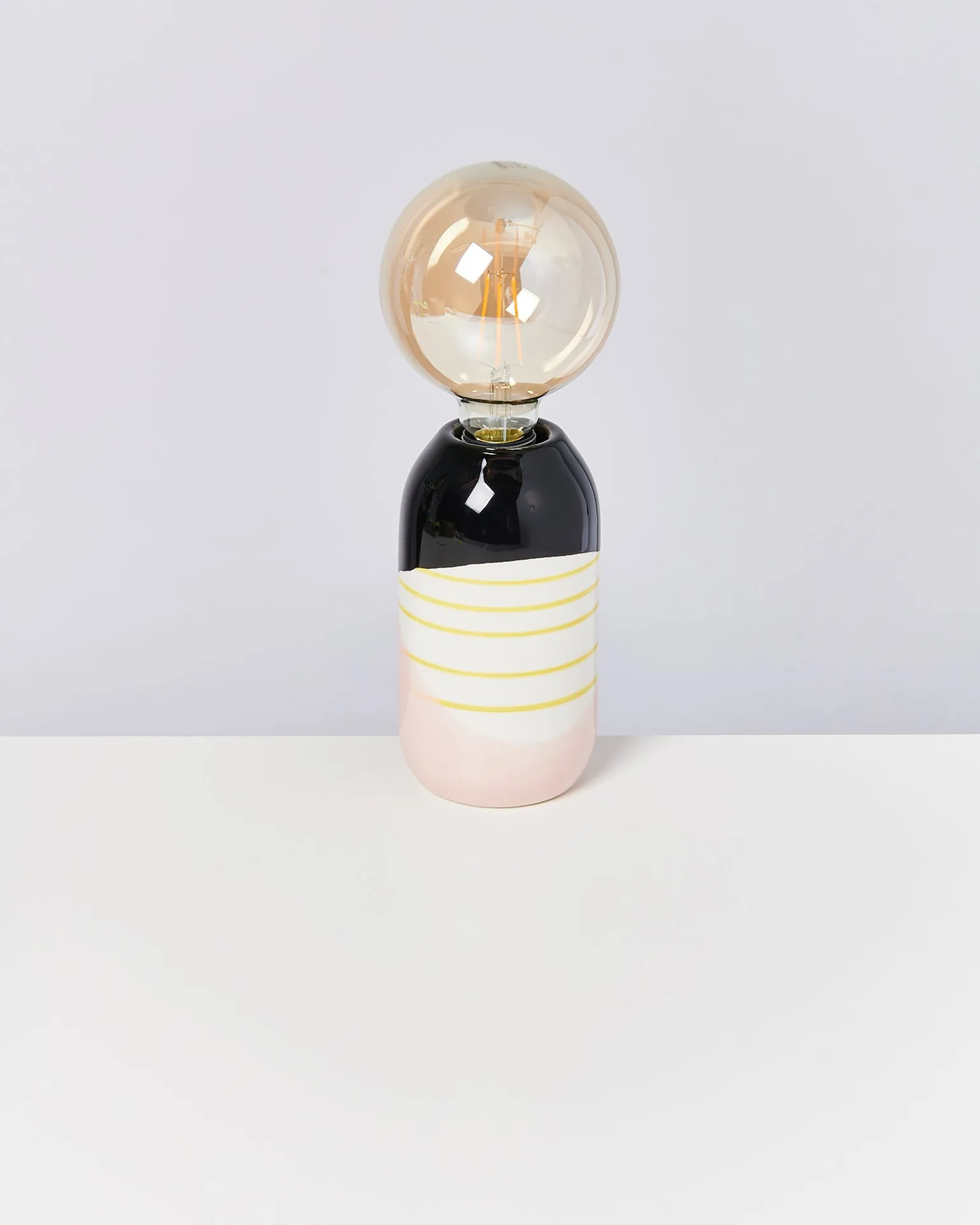 Shop Motel a Miio Farol - Lamp Black Rose Yellow Striped black pink yellow striped