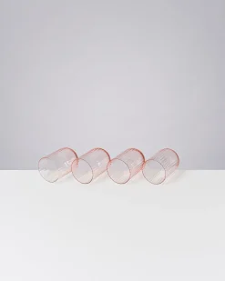 Fashion Motel a Miio Joia 4er Set Glas Riffled pink opal