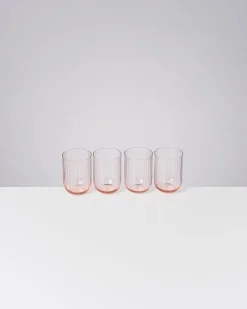 Fashion Motel a Miio Joia 4er Set Glas Riffled pink opal