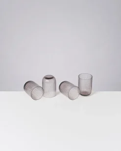 Discount Motel a Miio Joia 4er Set Glas Riffled amethist