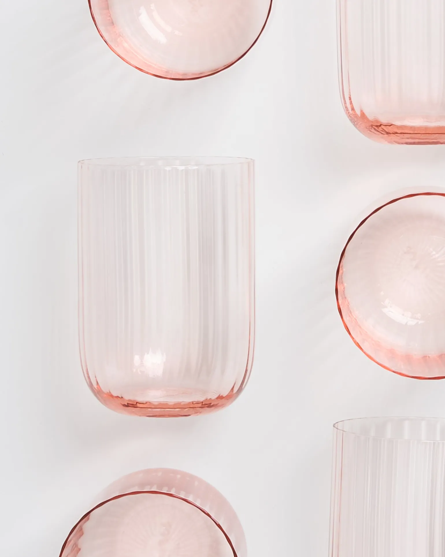 Sale Motel a Miio Joia 6er Set Glas Riffled pink opal