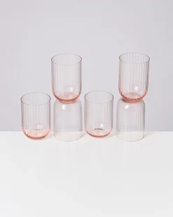 Sale Motel a Miio Joia 6er Set Glas Riffled pink opal