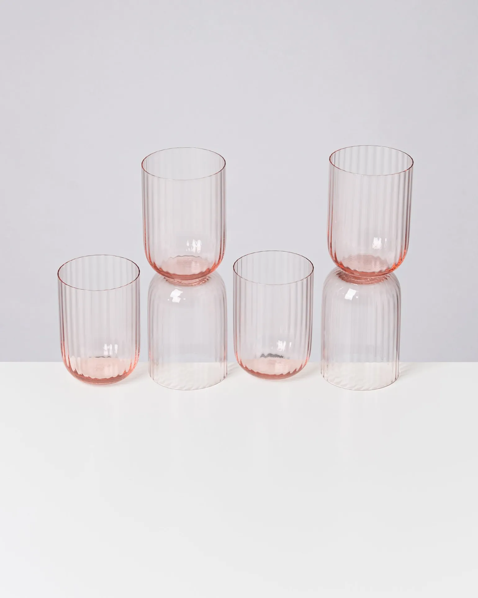 Sale Motel a Miio Joia 6er Set Glas Riffled pink opal