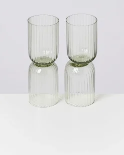 Store Motel a Miio Joia 4er Set Glas Riffled smaragd