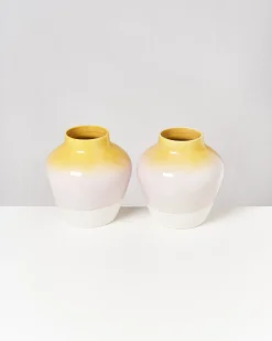 New Motel a Miio Madalin Vase - Yellow Rose Speckled yellow speckled with pink