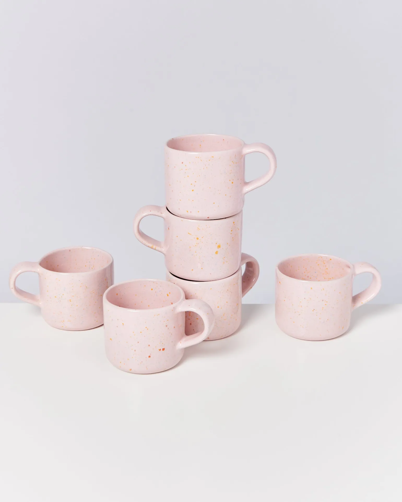 Best Motel a Miio Nódoa - Set Of 6 Mugs Pink Speckles rosa gesprenkelt