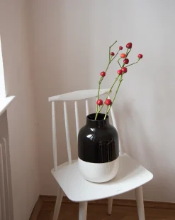 Flash Sale Motel a Miio Nuno Vase L - Black White black-and-white