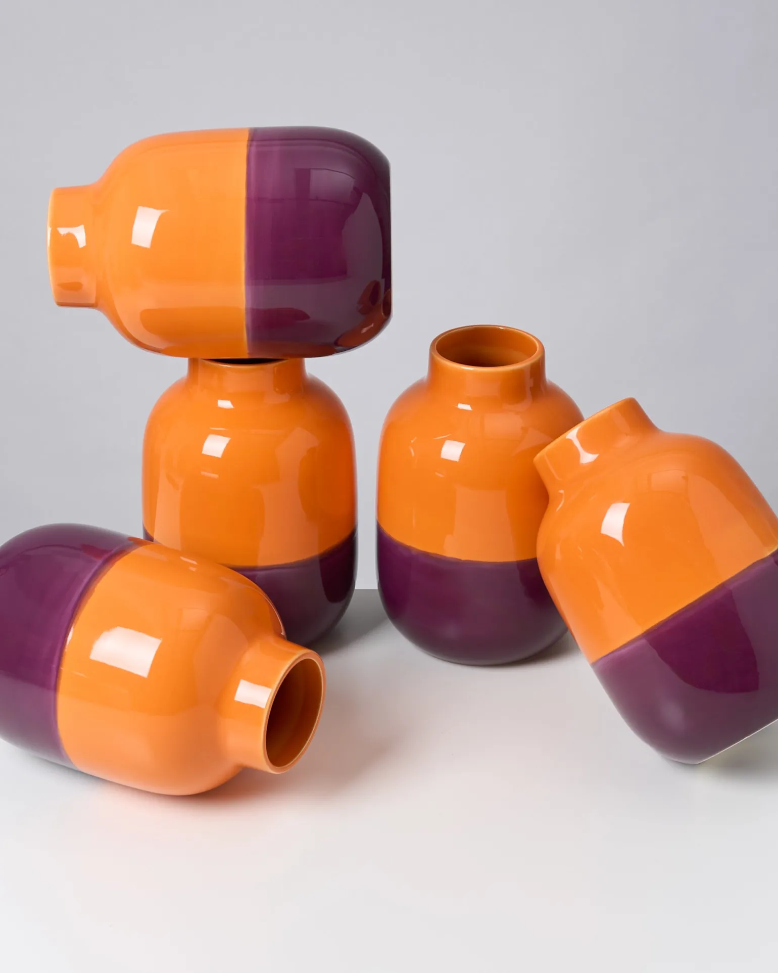 New Motel a Miio Nuno Vase M Orange Darklilac orange dunkellila