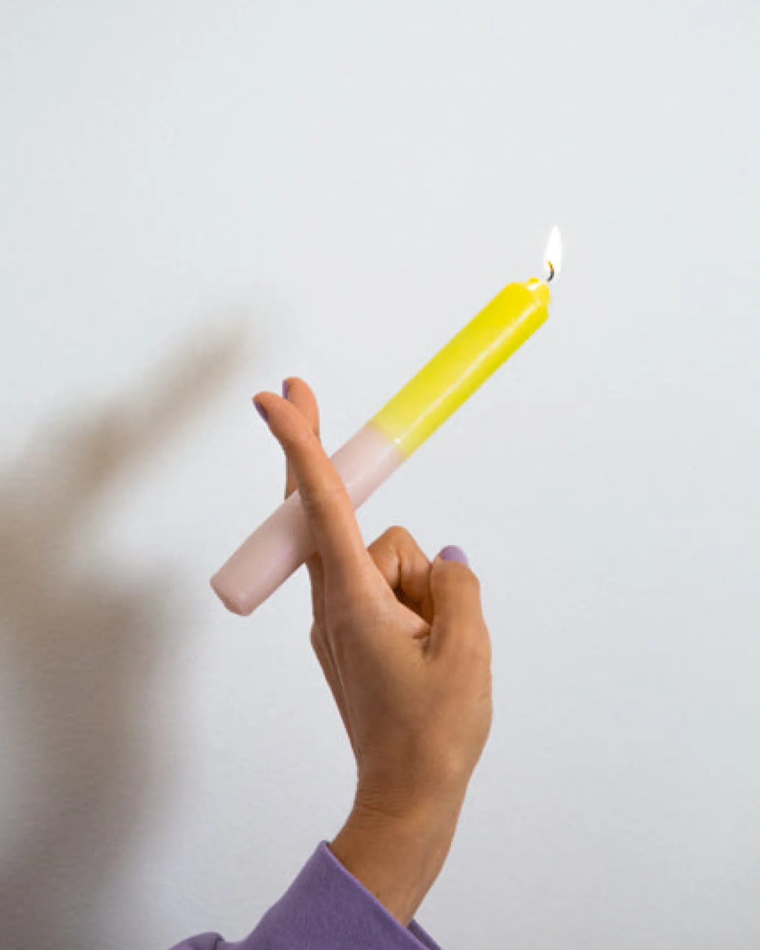 Fashion Motel a Miio Seia - Set Of 2 Stick Candles Dip Dye Pink Lime rosa lime