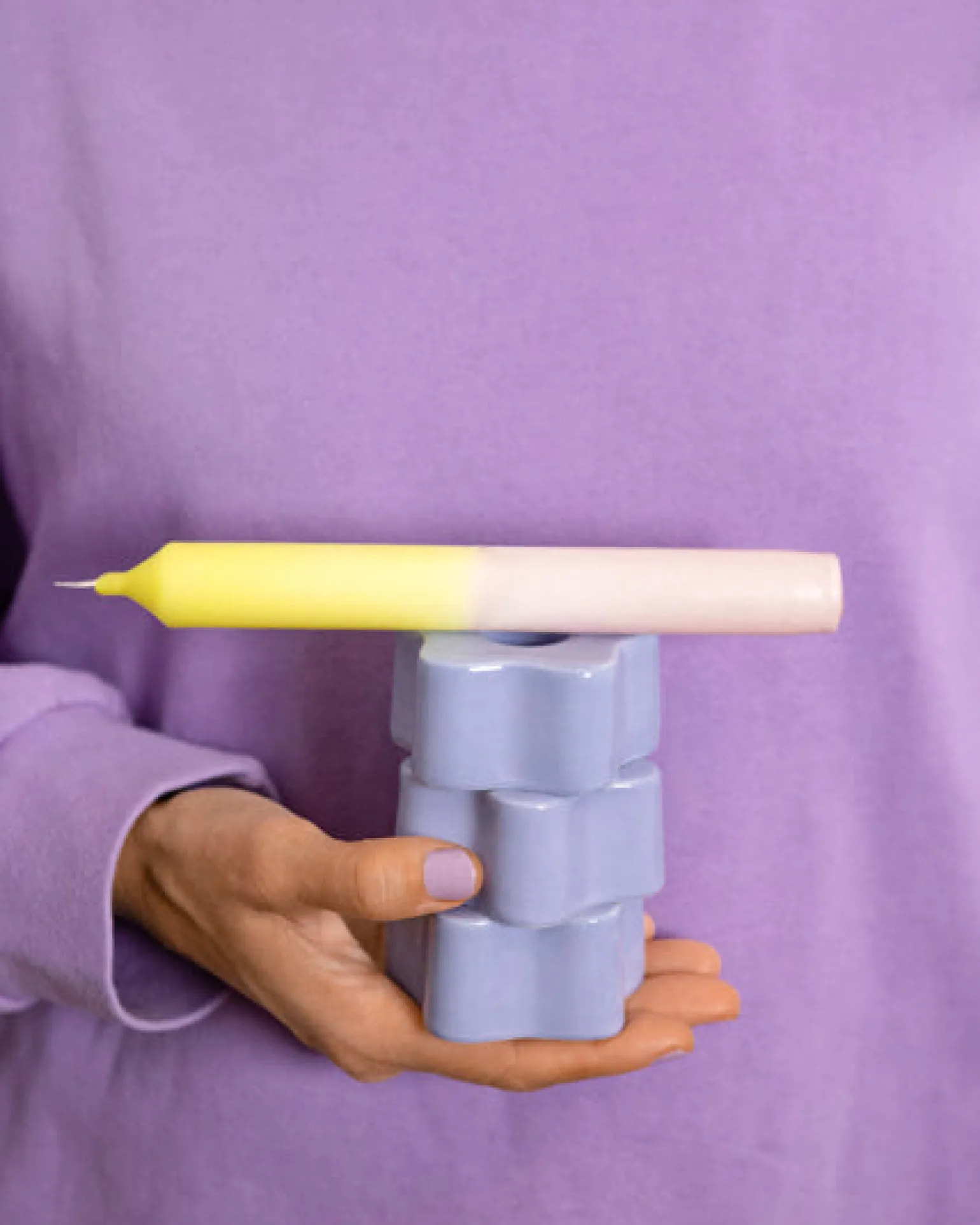 Fashion Motel a Miio Seia - Set Of 2 Stick Candles Dip Dye Pink Lime rosa lime