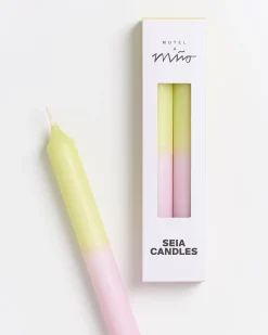 Fashion Motel a Miio Seia - Set Of 2 Stick Candles Dip Dye Pink Lime rosa lime