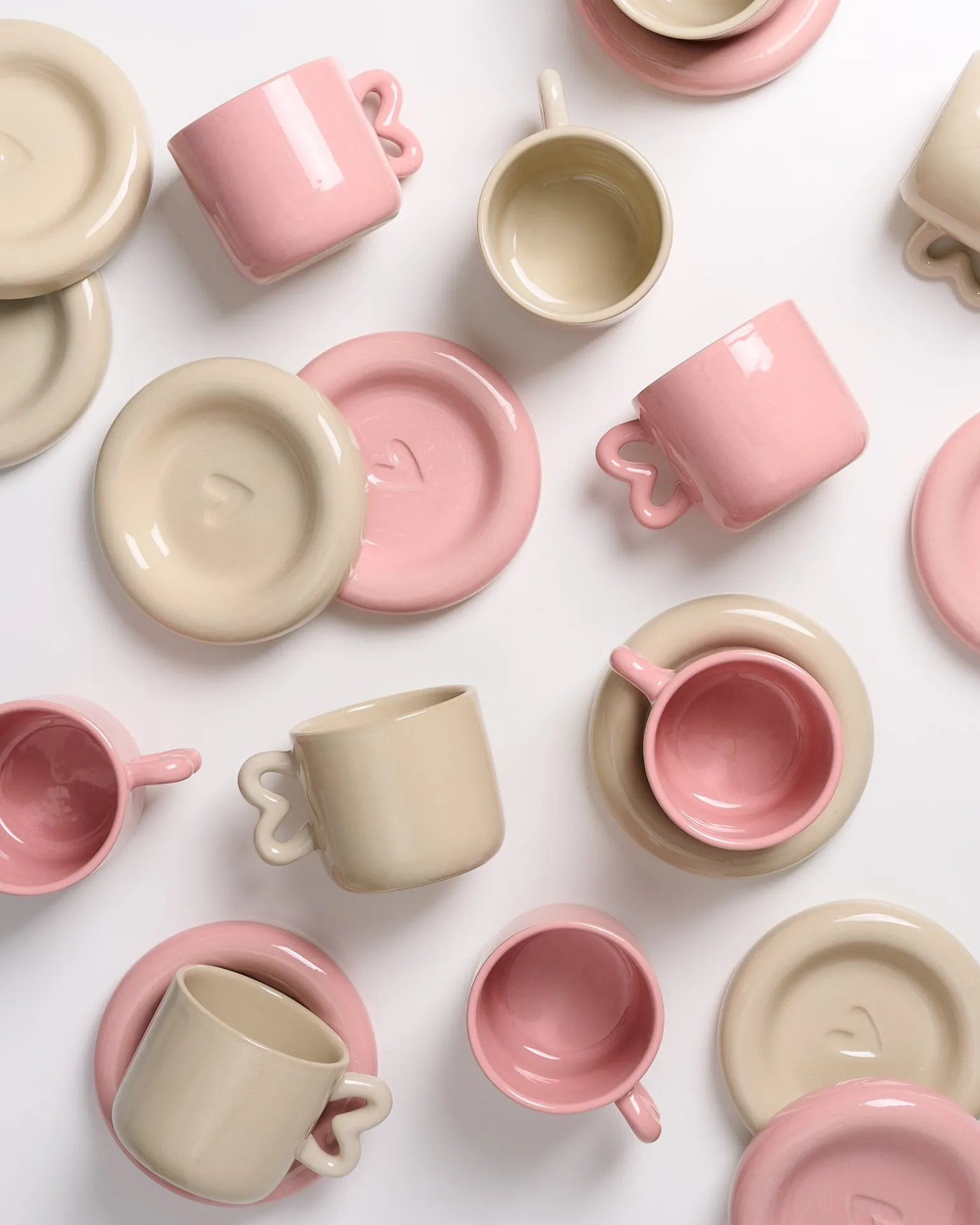 Discount Motel a Miio Seia Cup & Saucer With Heart Pink sand